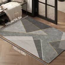 1pc Light Gray Geometric Abstract Art Area Rug, European And American Rectangular Soft Faux Wool Washable Carpet, Suitable For Living Room, Bedroom, Entrance, Bathroom, Hallway, Patio, Kitchen, Indoor Outdoor, All Season Large Size Mat, Home Decor - Multicolor - View 15