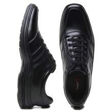 Men's Comfort Shoes, Black Coffee, Leather, Everyday, Tennis Style, Soft, Orthopedic, Comfortable - màu đen - Xem 4