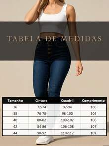 Women's Skinny Jeans With 4 Buttons, Softened Premium Fabric, Shaping, High Waist, Butt-Lifting With Lycra - Màu xanh hải quân - Xem 6