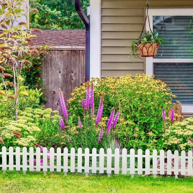 3pcs White Plastic Garden Fence - Durable Anti-Digging Decorative Fence For Patio, Yard & Outdoor Spaces, Lightweight & Easy To Install, Perfect For Creating Boundaries With Cats And Dogs, Outdoor Decorative Fence | Classic White Picket | Lightweight Construction, Fences For Outside - White - View 7