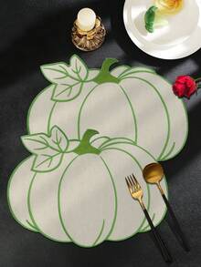 1-200 pièces Napperons de table d'Halloween en forme de citrouille, faciles à nettoyer, à essuyer, antidérapants, tapis de table à manger, décoration pour fête de mariage, festival, convient pour la maison, le restaurant, la décoration de table à manger, articles ménagers