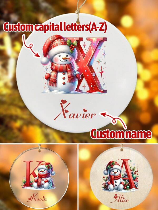 LICVIC 1 pezzo Decorazioni natalizie personalizzate, decorazioni natalizie personalizzate con nome, decorazioni per albero di Natale, set di decorazioni natalizie, decorazioni natalizie per interni, decorazioni natalizie per albero di Natale, decorazioni natalizie carine per la famiglia, regali di Natale personalizzati. Regali personalizzati per donne, uomini, madre, padre, mamma, papà