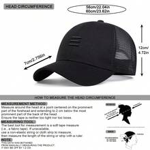 1pc Men's Tri-embroidery Mesh Baseball Cap, Outdoor Sun-proof Casual Hat Ideal For Spring And Summer Travelling, Beach Party