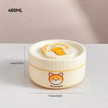 1个400/600毫升304不锈钢保温午餐盒,可爱小熊图案,便携式密封防漏弯折盒,可用洗碗机和微波炉加热,可存放水果沙拉等食物,保温保鲜,适合学生和成人居家、学校、办公室、户外露营、野餐、旅行、返校等场合使用。 - 白色 - 查看 24