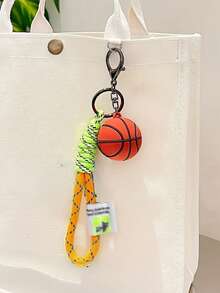 New Year Basketball Pendant, Sports Basketball Keychain, Bag Charm, Creative New Soft Rubber Basketball Keychain Accessory, Gift, Soft Rubber Sports Basketball Keychain, Mini Backpack Hanging Decoration, Fashionable Men, World Cup Basketball Keychain