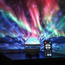 1pc Northern Lights Projector Lamp - Mesmerizing Night Light With 7 Modes & Remote, Dimmable LED Desk Lamp, USB Powered, Perfect For Halloween, Christmas, Bedroom, Gaming Room, Party - Ideal Holiday Gift