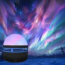 1pc Northern Lights Projector Lamp - Mesmerizing Night Light With 7 Modes & Remote, Dimmable LED Desk Lamp, USB Powered, Perfect For Halloween, Christmas, Bedroom, Gaming Room, Party - Ideal Holiday Gift