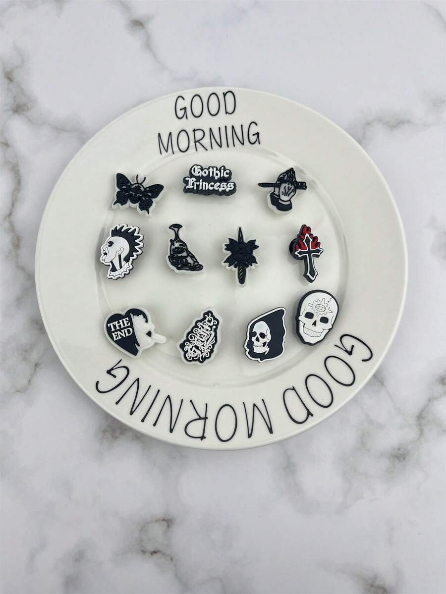 11pcs/Set Cartoon Pattern Charms, Suitable For Halloween Gifts, Personalized Free Combination DIY Decoration, Holiday Gifts