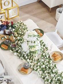 1/3/5PCS Artificial Flowers Rose Vine Wedding Site Decoration Home Bedroom, Wedding Decorations, Living Room, Bathroom Wall Hanging Decoration Materials Outdoor Garden School Birthday Party Supplies Valentine's Day Decoration New Year Home Decor Christmas Decorations Room Decor Christmas