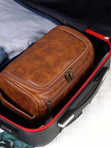 PU Leather Waterproof Cosmetic Bag, Multi-Function Travel Storage Bag,Lightweight Toiletries Cosmetic Bag, Cosmetic Storage Bag, Large Capacity Makeup Bag,Handheld Cosmetic Storage Bag, Hanging Travel Storage Bag ,Travel Essentials, Cruise Essentials, Dormitory Essentials, Valentine's Day Gifts, Wedding Bridesmaid Gifts, Birthday Gifts, Friends And Teacher Gifts, Mom Gifts, Christmas Gifts, Halloween Gifts