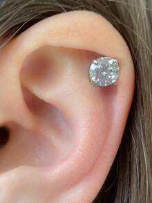 Pendientes de clip, pendientes magnéticos de circonita unisex