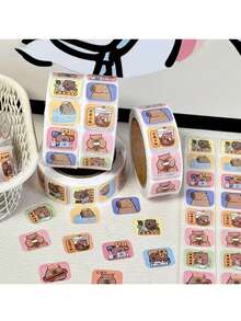 1/3/6/10pcs Kabibala Waterproof Stickers, 500 Sheets - High Adhesive, No Residue, Cute Animal & Food Patterns - Great For Back To School Rewards, Can Stick On Water Bottles, Laptops, Scrapbooks - Fun Reward Gift, Adorable Stickers - Multicolor - View 7