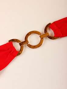 Inmen 娇小夏季节日两件套女士套装露背红色上衣搭配长裤俱乐部服装女士性感 - 紅色 - 查看 6