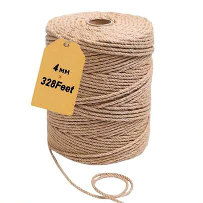 3mm/4mm 100M/Roll Hemp Twine Cord Bulk Spool - Jute Cord Twine For Christmas Party Favors, Home Decoration Projects, Gift Packaging & Carnival Garland