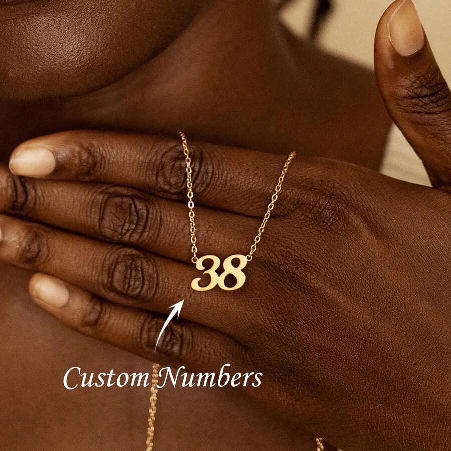 Angel Number Necklace, Customized Number Necklace, Lucky Number Necklace, Minimalist Team Necklace, Personalized Gift, Women Jewelry