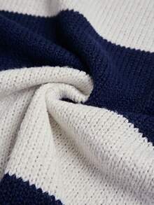 Cárdigan de punto a rayas de manga larga para mujer, con cuello en V profundo y bajo regular, adecuado para vacaciones, citas, escuela, oficina, uso diario, viajes, aeropuerto, otoño/invierno