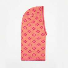 1頂設計師針織保暖面罩帽，冬季保暖頭飾，女性時尚羊毛帽 - 紅色 - 查看 8