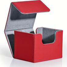 用于集换式卡牌的卡牌盒，MTG 指挥官卡牌盒可容纳 100 多张单套卡，皮革磁性卡收纳盒适用于 TCG CCG 魔法卡 - 彩色 - 查看 11