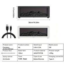 USB 供电壁炉加湿器，带精油扩散器 - 彩色灯光、可调节定时器、用完自动关闭 - 彩色 - 查看 4