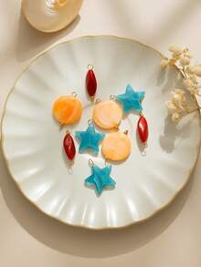 3 buc/pachet Pentagramă, rotundă, asimetrică, geometrică, cârlige pentru cercei din acrilic și oțel inoxidabil