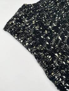 Colete feminino de malha brilhante com decote em V, adequado para encontros noturnos, outono/inverno