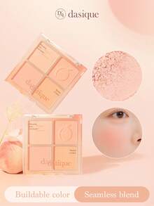 Dasique 4-Color Matte Blush Palette, High Color Payoff, Long-Lasting, Natural Glow, Lightweight & Breathable, Vegan Formula, Fashionable Makeup Brand, Christmas Holiday Essential - #03 Pha trộn đào - Xem 1