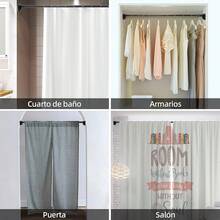 Tubo para Cortina de Baño, Barra de Cortina de Ducha 185-205cm, Cortinero Ajustable Antideslizante de Acero Inoxidable, Palo para Cortina y Curtain Rod Sin Taladrar para baño, recamara(negro). - Negro - Ver 8
