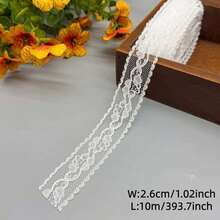 Cuộn ruy băng viền vải ren trắng 7 kiểu 70M, ren thêu thủ công dùng để may vá, đồ thủ công tự làm, trang trí váy cưới và tiệc sinh nhật - Nhiều màu - Xem 10