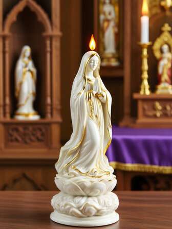 1 pieza Molde de silicona 3D de Jesús y la Virgen María y un Ángel para velas religiosas DIY/yeso/resina/jabón - Duradero con detalles precisos, ideal para Pascua/Navidad/Bautizos/Bodas y decoración del hogar/iglesia, fácil de desmoldar