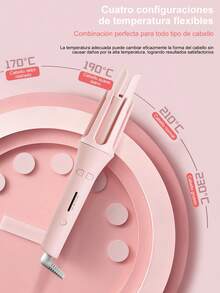 Varilla automática de rizado de 32 mm, iones negativos no dañan el cabello, ajuste de temperatura de varias etapas, decoración de otoño e invierno, peinado, adecuado para viajes, largo viaje, hogar, regalo de San Valentín, sheng'd'j - Morado - Ver 2