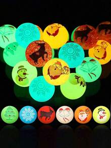 12 Pcs-Christmas Glow Bouncy Balls Glow,Christmas Decoration,In The Dark Bouncing Balls,Rubber Bounce Ball,Bell/Snowman/Santa Claus/Reindeer/Green Dot/Snowflake Pattern,Christmas Ornaments For Tree,Christmas Tree Topper,Bulk Birthday Party Game Gifts Stocking Stuffers Party Favors,Christmas Gifts, Party Decoration Small Presents,Christmas Decoration 2025