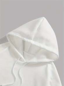 Chaqueta con Capucha para Mujer de Cereza Negra con Estampado Gráfico y Letras Rojas en Relieve, Diseño Frutal, Sudadera Casual con Cordón Ajustable, Lavable a Máquina, Cómoda para Todas las Estaciones,  Duradera - Blanco - Ver 3