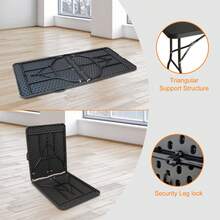 Picnic Folding Table And Chairs - Black + Iron + Plastic - View 3