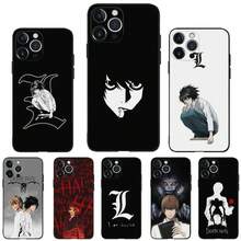 Funda de teléfono D- L Light Yagami para Apple , 13, 14, 13, 12, 11, XS, XR, X, 8, 7, Pro, Max, Plus, Mini, cubierta de silicona, negra, compatible con funda  17, funda  17 Pro, funda  17 Pro Max - z5 - Ver 1