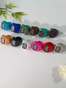 LED 显示计数器环，带复位按钮的手动按压电子数字计数器 - 耐用的 PC 和 PVC 材质，紧凑的设计，大显示屏，缓解压力的手压计数器，用于祈祷、编织、运动计数等的手指计数器（混合颜色） - 彩色 - 查看 12