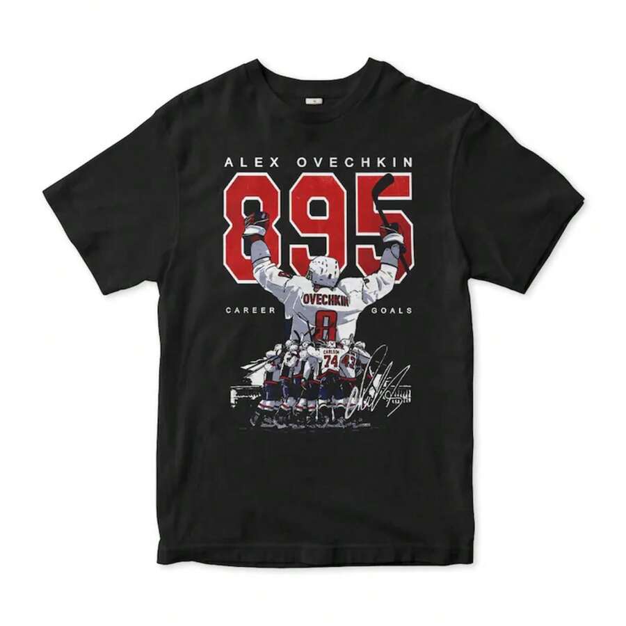 Alexander Ovechkin 895 Goals Record T-Shirt, Hockey Legend Tee, Men's Women's All Sizes (VCH-37892)T Shirt,EIA730168