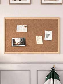 Bảng thông báo bằng bần đa năng có khung gỗ - Lý tưởng để lưu trữ trang sức, trưng bày ảnh và ghi chú, sắp xếp dễ thương cho phòng ngủ và phòng học - trắng - Xem 3