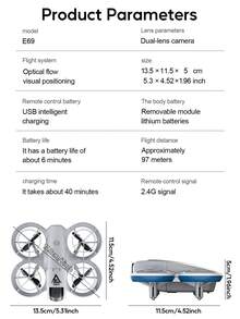 AXNEN 2026 Upgraded E69 Drone With Dual Cameras, Equipped With FPV Transmitter Remote Control, Speed Adjustment, Optical Flow Hovering, Cool Lighting, Headless Mode, One-Key 360° Flip, Easy For Beginners - Perfect Gift For Halloween And Christmas.