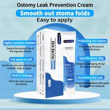 Pulsovital Pasta de barrera de la piel 60g,protectores de Colostomía,Barrera de la piel de la Colostomía,Prevenir fugas y corrosión - Gris - Ver 5