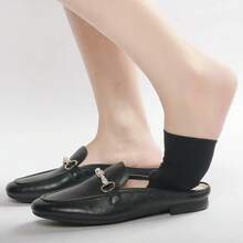 1 Pair Seamless Non-Slip Socks, Invisible Toe Slipper Socks, Invisible Toe Half Socks, Women's Half Socks, Suitable For Half-Toe Shoes - màu đen - Xem 3