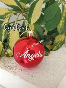 Boules de Noël personnalisées, Boules de Noël avec nom personnalisé, Boules de Noël, Décorations de Noël personnalisées, Boules de Noël avec nom de famille, Boules de Noël personnalisées pour le Père Noël secret/Ornements d'arbre de Noël avec nom personnalisé/Ornements avec nom personnalisé/Cadeaux de Noël pour la famille ou les amis, couleurs aléatoires