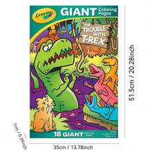 Crayola  Princess Giant Coloring Pages, 12" X 18.5",  Princess Coloring Sheets, Great For Christmas Gifts, Suitable For 3, 4, 5, 6 Year Old Children - Dinosaur World - View 3