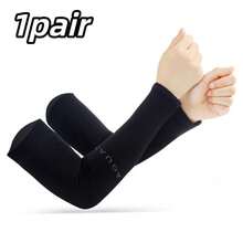 1 Paar Sonnenschutz Kühlende Armstulpen Kompression - Tattoo Cover-Up - Sonnenschutzärmel für Herren Jugendliche Schwarz Armstulpe