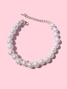 10 毫米全仿珍珠宠物项链项圈，猫狗经典配饰