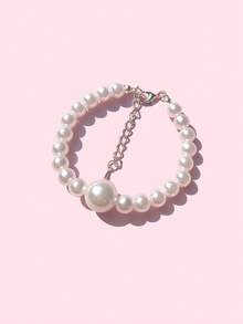 宠物珍珠项链，猫狗经典珍珠项圈时尚配饰 - 白色 - 查看 6