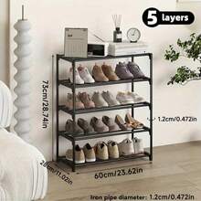 1 pièce Étagère à chaussures multi-niveaux simple, étagère de rangement durable pour chaussures, conteneur de rangement de chaussures à assemblage facile, rangement et organisation domestique pour l'entrée, le couloir, la chambre, le salon, la maison, le dortoir, 2-7 niveaux, Noël, Hiver