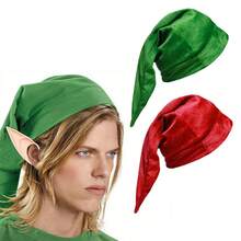 1pc/2pcs Fleece Hat, Can Be Matched With Elf Ears, Available In Green And Red, Suitable For Holiday Party Costumes Such As Christmas And Halloween Storybook Character Costume For Adults - Multicolor - View 7