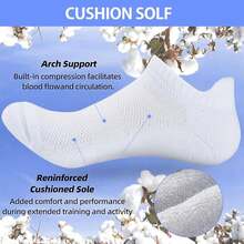 9 Pares Calcetines Deportivos para Hombre y Mujer, Calcetas Antideslizantes Duradero, Calcetines de Corte Bajo Transpirable, Tobilleros de Algodón, Algodon Transpirables - 1 - Ver 4