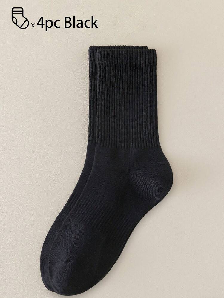 40pcs/30pcs/24pcs Unisex Comfortable Sports Crew Socks, Men's Long Socks For Sports And Training, Women's Long Socks For Casual And Business Wear, Antibacterial, Soft, Black And White, Odor-Resistant, Moisture-Wicking, Lightweight And Comfortable, Suitable For Autumn/Winter, 20pcs/10pcs/8pcs/6pcs/4pcs/2pcs Pack, Autumn - Multicolor - View 45