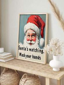 1Pc Rustic Santa's Poster,Holiday Wall Art,Retro Christmas Decor, Farmhouse Style, Multi-Purpose,Canvas Wall Art,Frameless